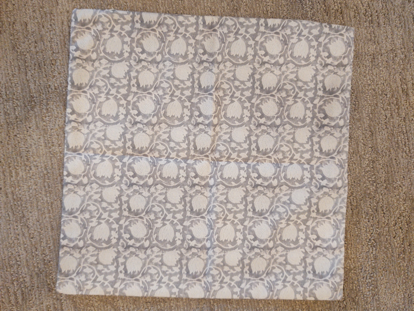 Gray Floral Pillow Cover