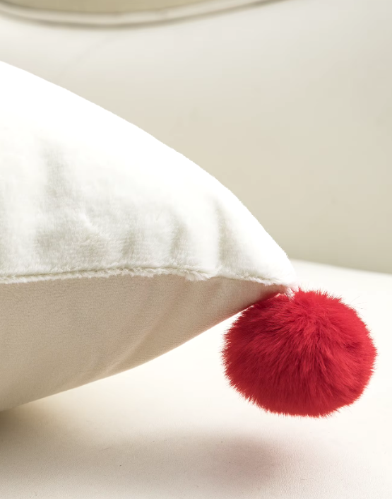 Red and White Ho Ho Ho Pillow Cover