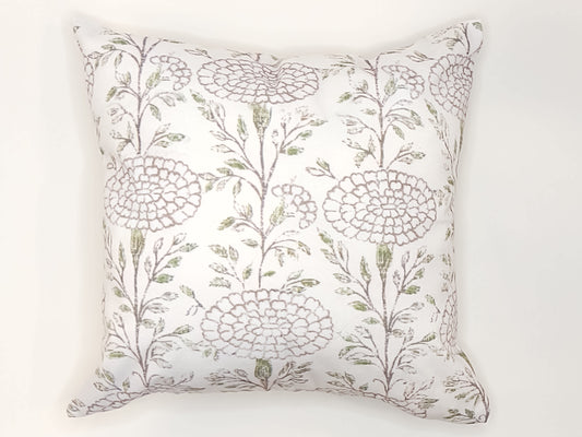 Green and Brown Floral Pillow Cover